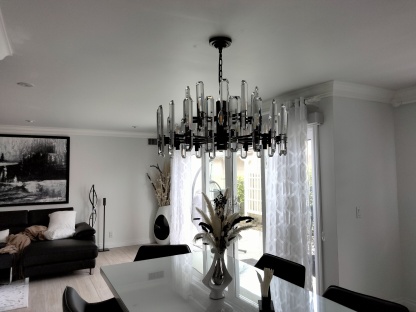 Bonnieo Faceted Crystal Round Chandelier 36"