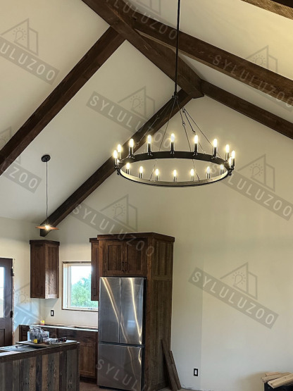 Caminy Vintage Filament Round Chandelier 38"