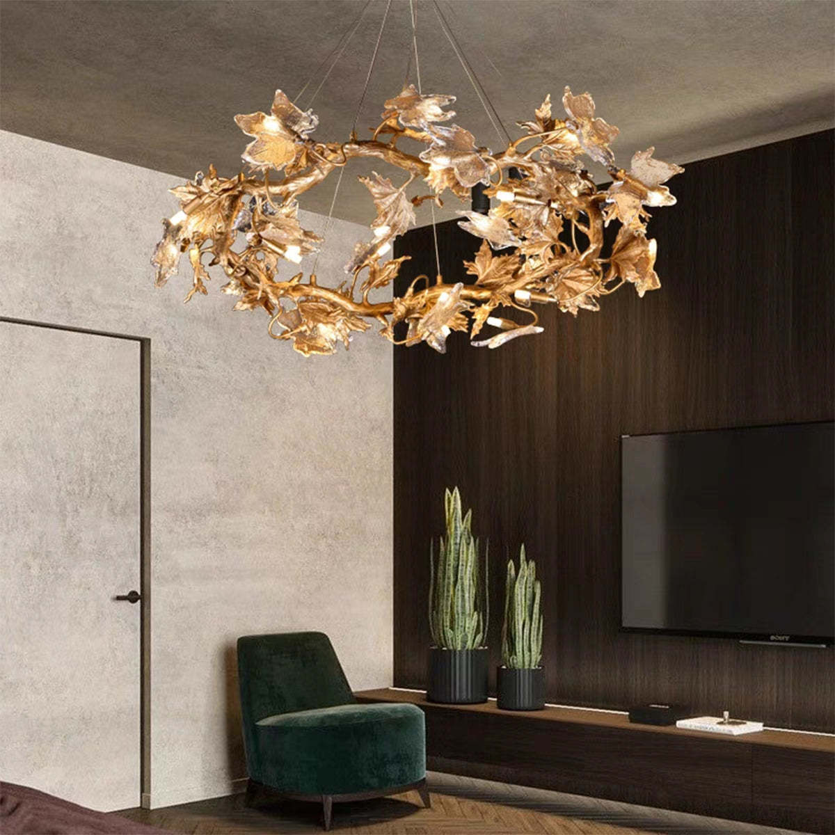 Leafy Dendritic Round Chandelier-Sylvia Space