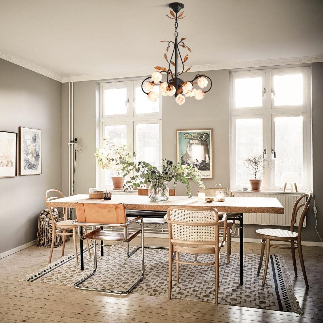 Pink Flower Blossom Chandelier Φ 22.8″-Sylvia Space