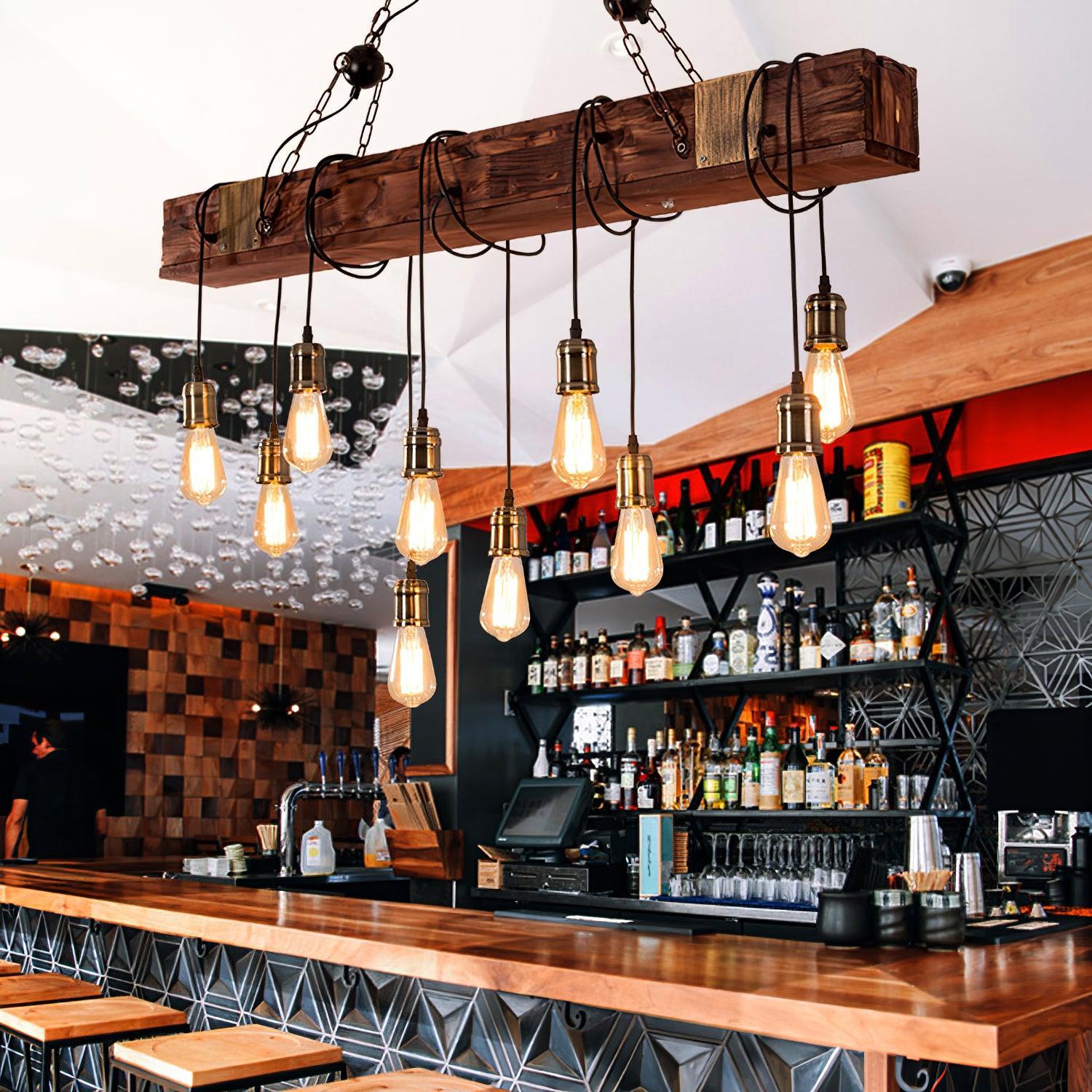 Wooden Hanging Multi Chandelier-Sylvia Space