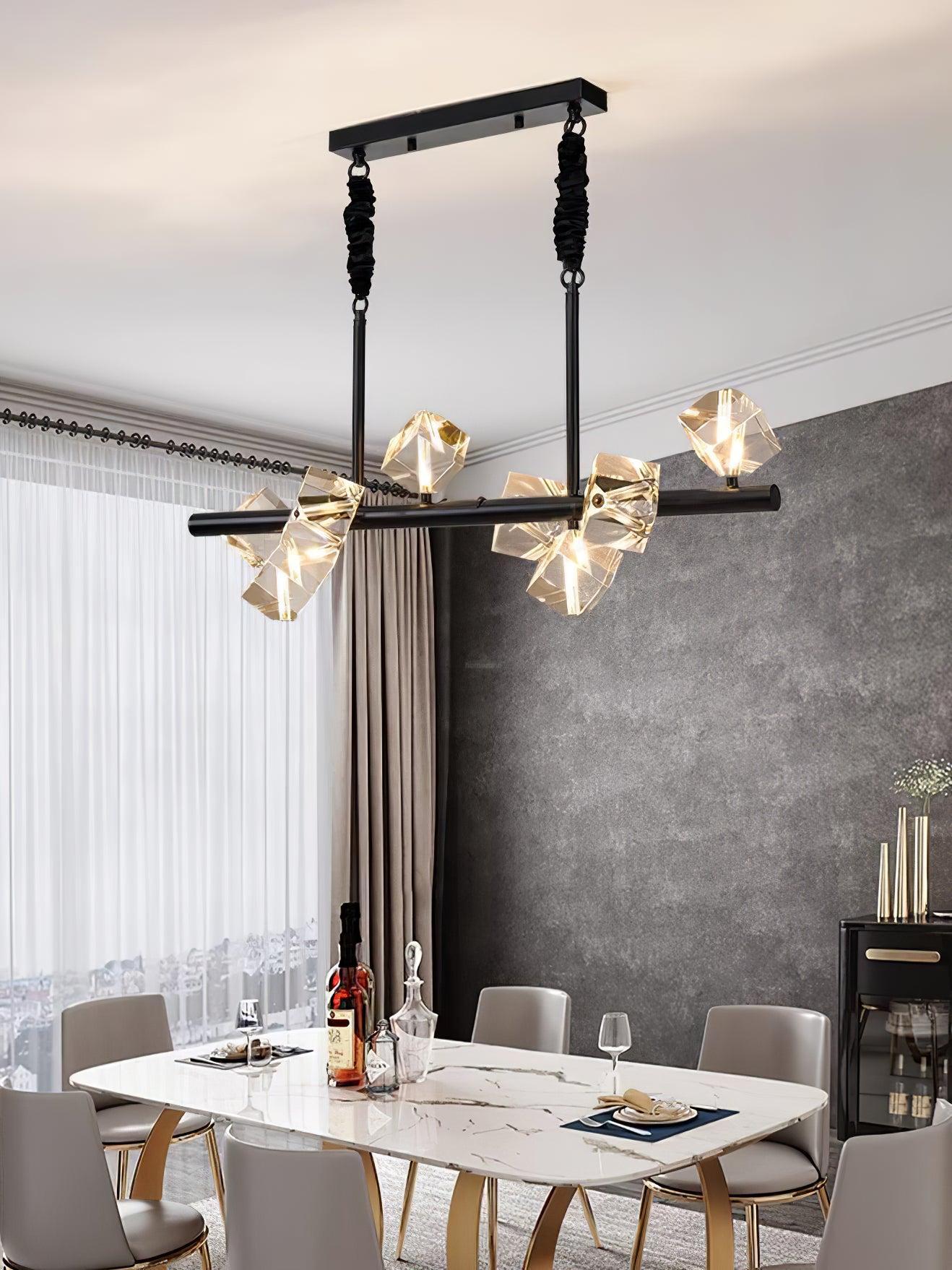 Takku Crystal Linear Chandelier-Sylvia Space