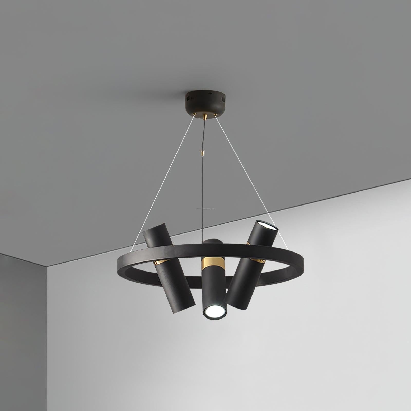Black Mutil Pipe Chandelier with 3/6/9 heads-Sylvia Space