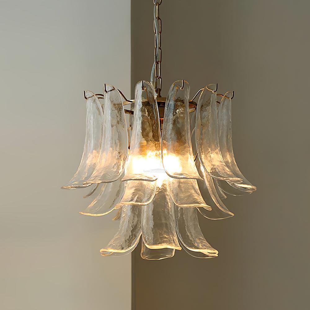 Glass Leaf Cascade Chandelier with 3/4 layer-Sylvia Space