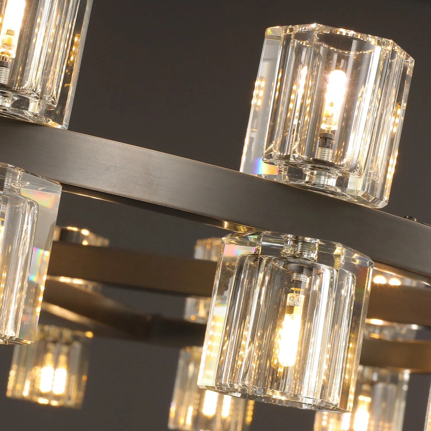 Arcardes  Led Rectangular Chandelier For Crystal Cup 72"
