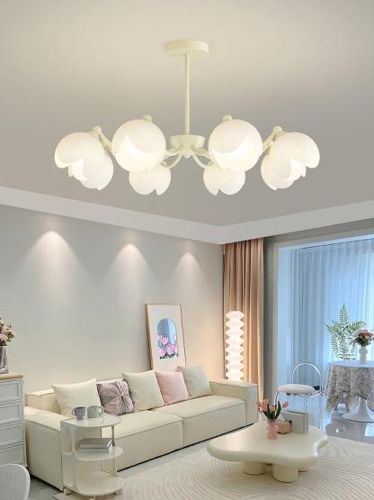 Murano Cream Chandelier with 3/5/6/8 heads-Sylvia Space