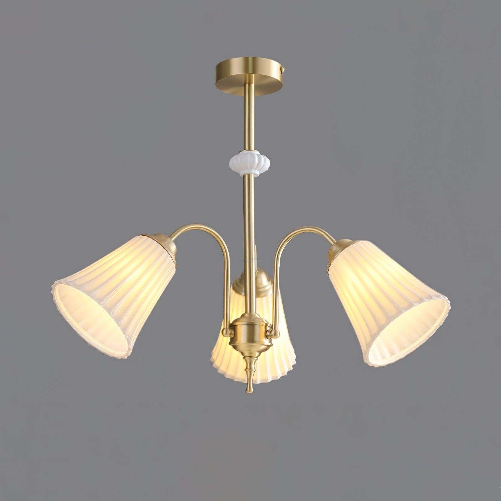 Medieval Ceramic Trumpet Chandelier with 3/5/8 lamps-Sylvia Space