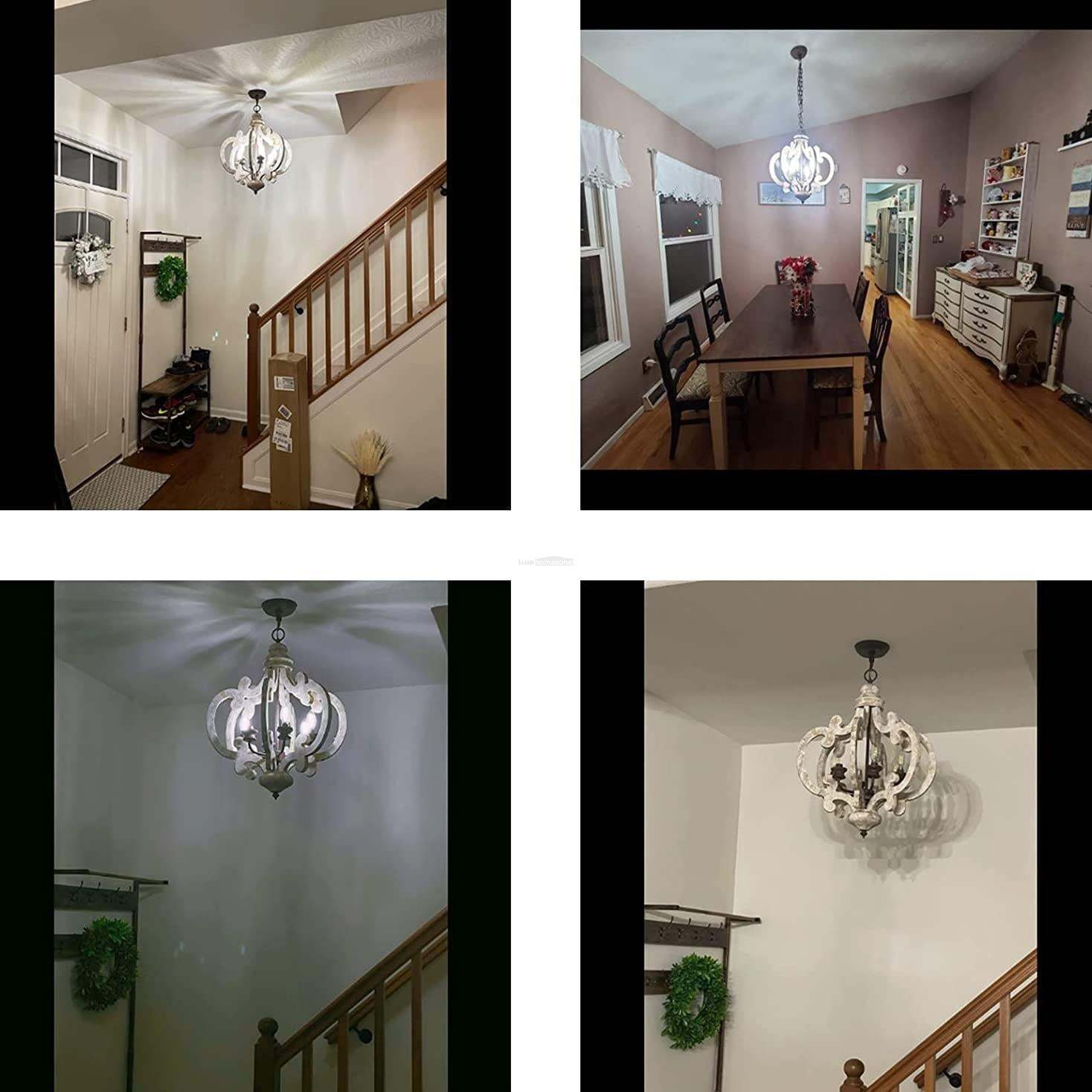 Antique White Style Chandelier Φ 19.7″-Sylvia Space