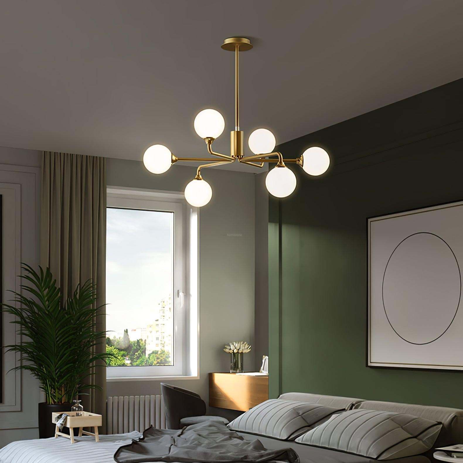 Staggered Glass Globes Chandelier with 6/9/12 heads-Sylvia Space