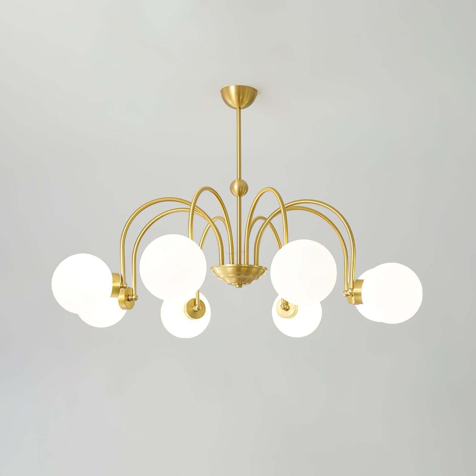 Yisu Brass Chandelier with 3/6/8 heads-Sylvia Space