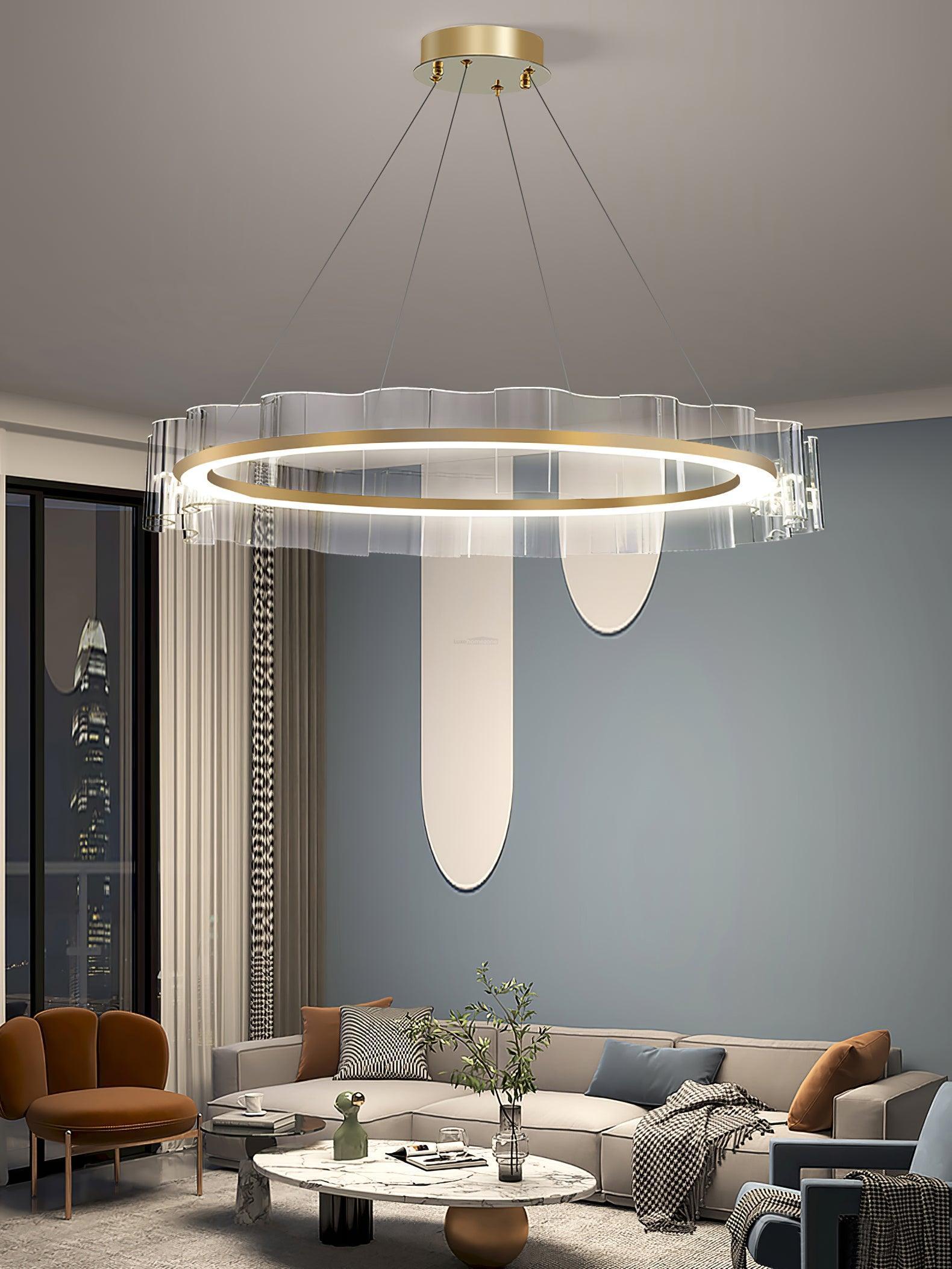 Water Wave Glass Chandelier ∅ 23.6″-Sylvia Space