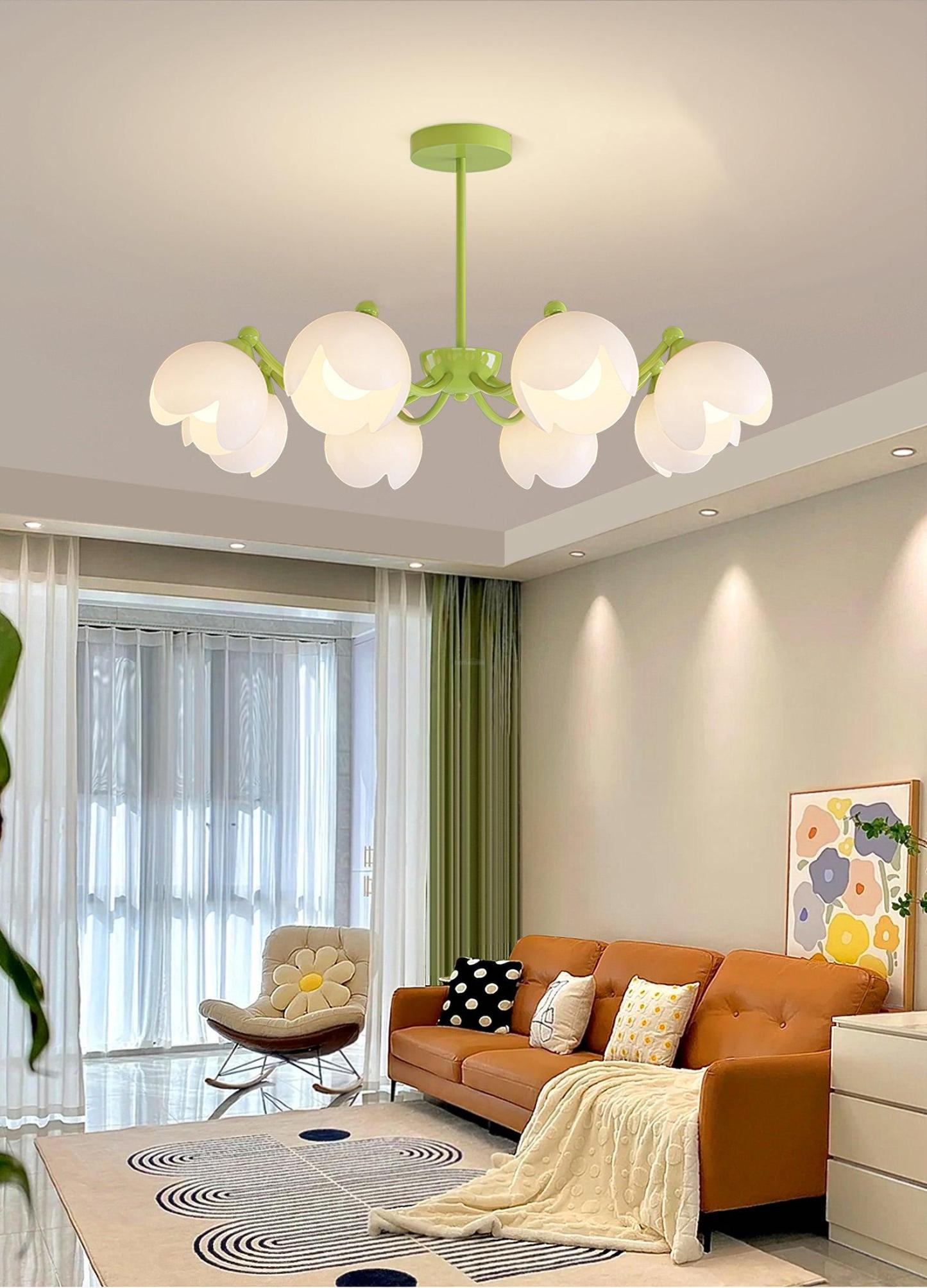 Murano Cream Chandelier with 3/5/6/8 heads-Sylvia Space