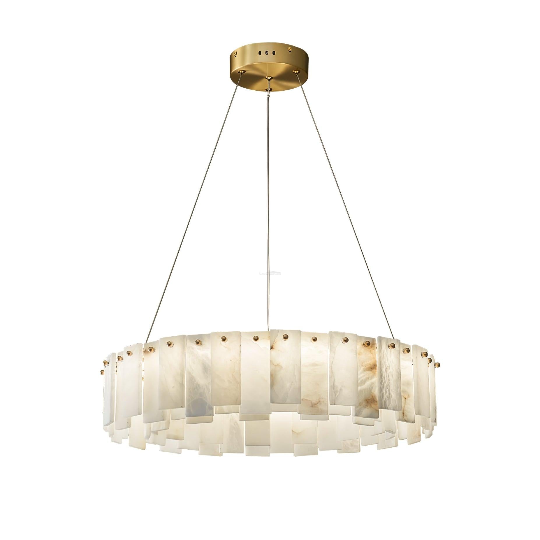 Celestial Alabaster Round/Square Chandelier-Sylvia Space