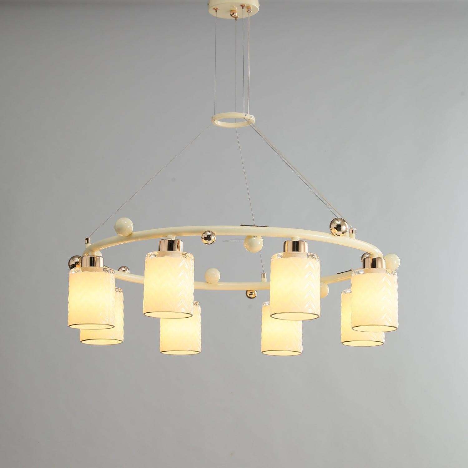 Round Glass Cup Chandelier-Sylvia Space
