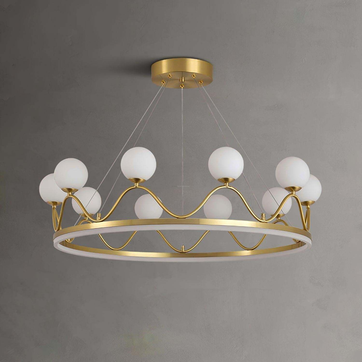 Crown Brass Round Chandelier-Sylvia Space