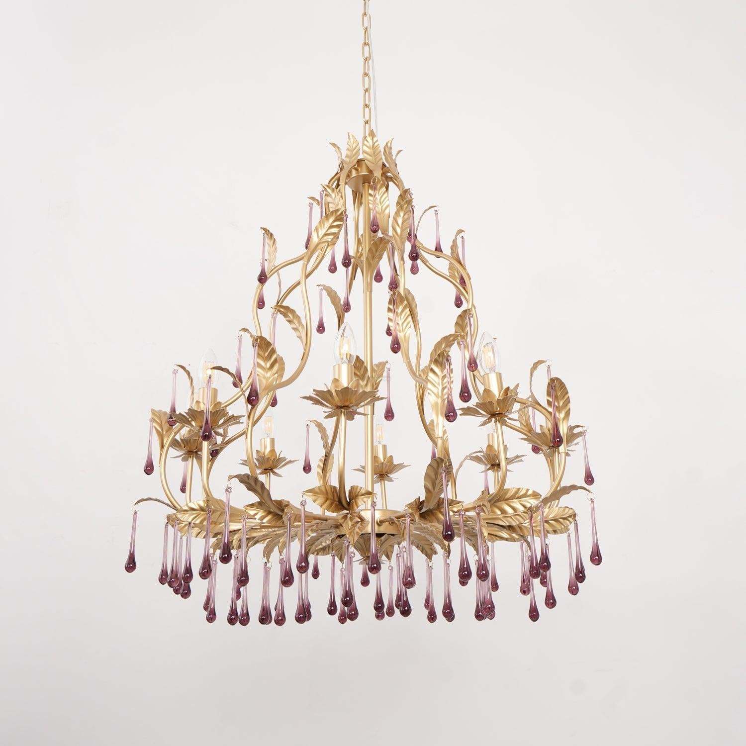 Amethyst Drops Crystal Chandelier with 6/8 heads-Sylvia Space
