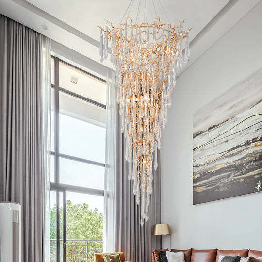 Quinn Branch Crystal Chandelier H 94.49", Modern Lighting-Sylvia Space