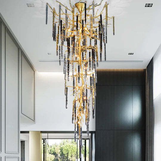 Wren Colorful Crystal Staircase Chandelier, Long Branch Chandelier-Sylvia Space