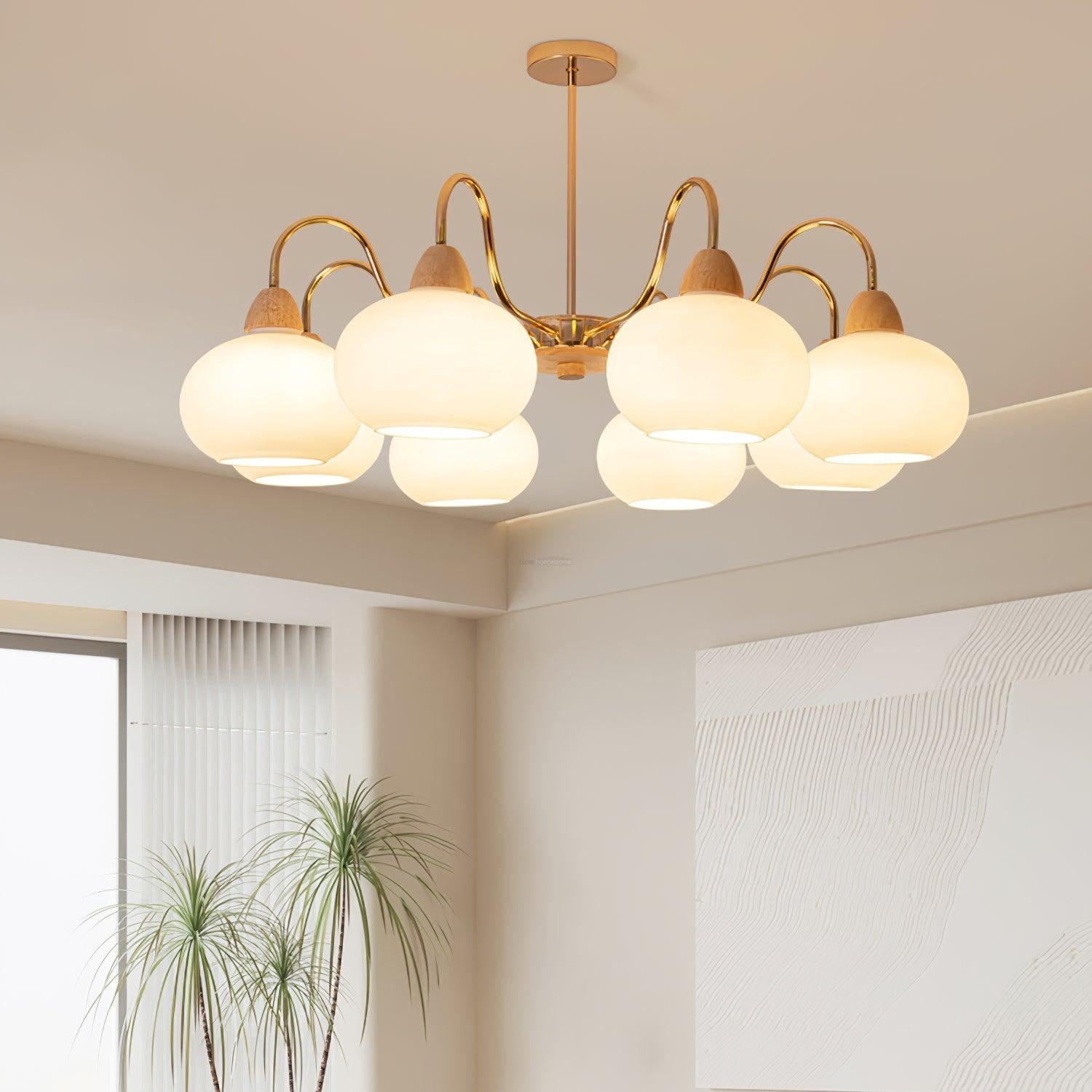 Glass Persimmon Chandelier with 3/5/6/8 heads-Sylvia Space