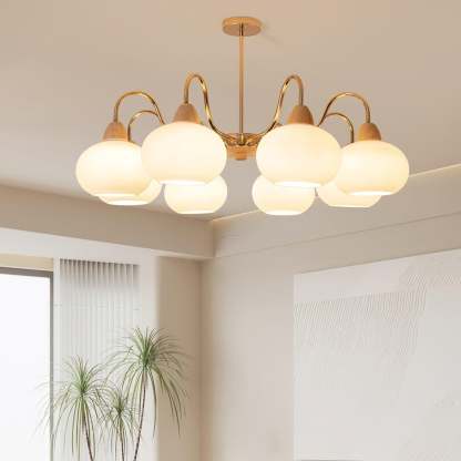 Glass Persimmon Chandelier with 3/5/6/8 heads-Sylvia Space