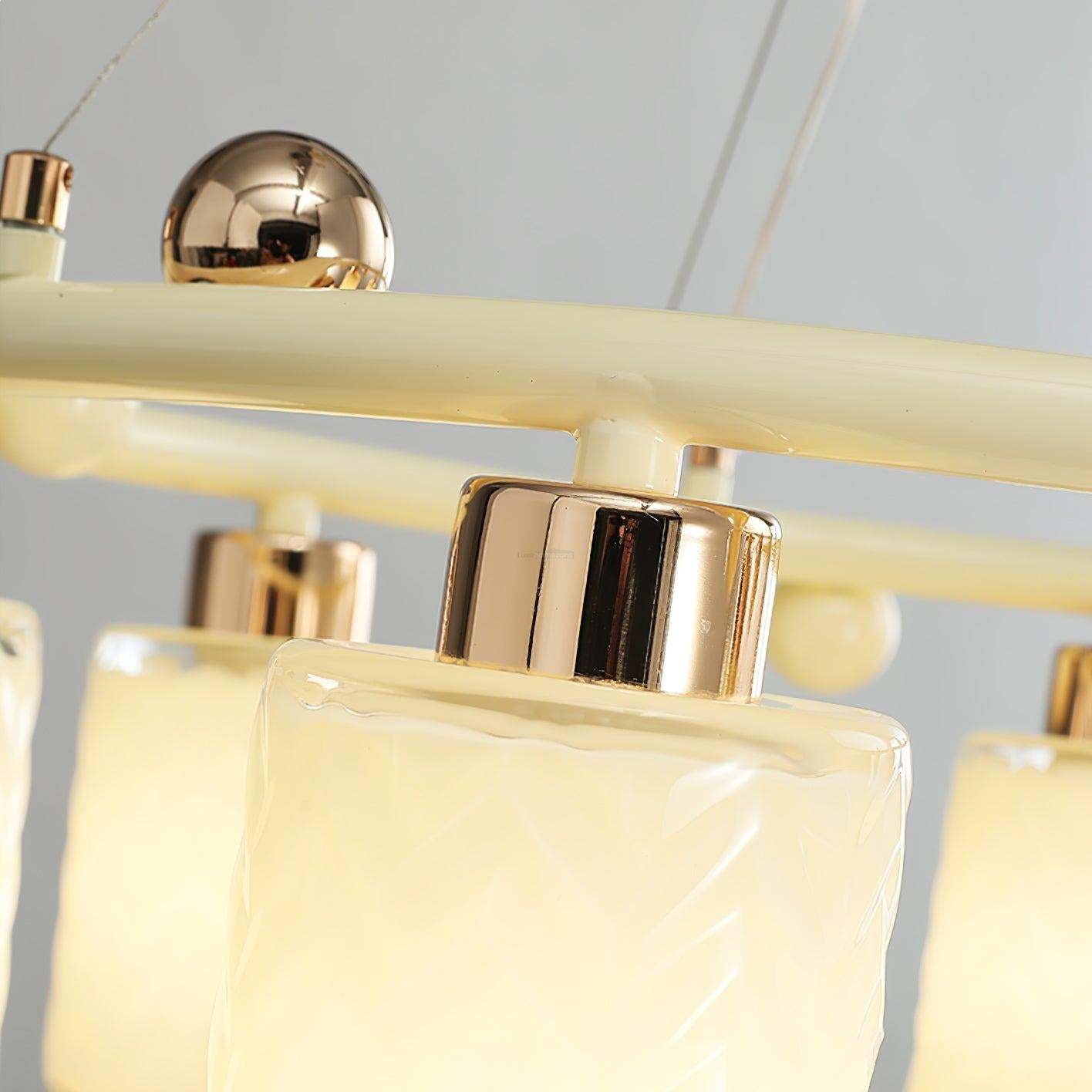 Round Glass Cup Chandelier-Sylvia Space