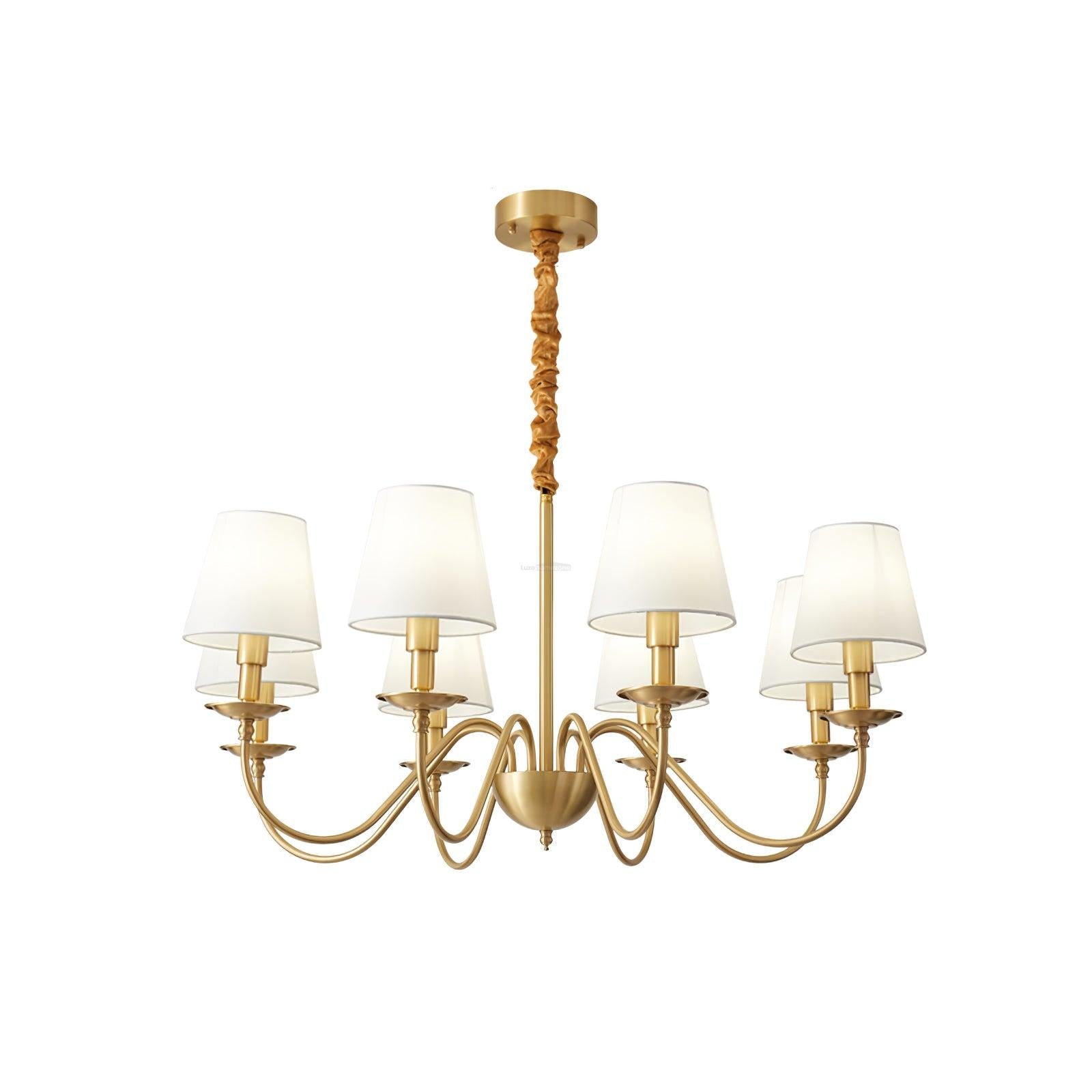 Tapered Fabric Brass Chandelier with 3/5/8 heads-Sylvia Space