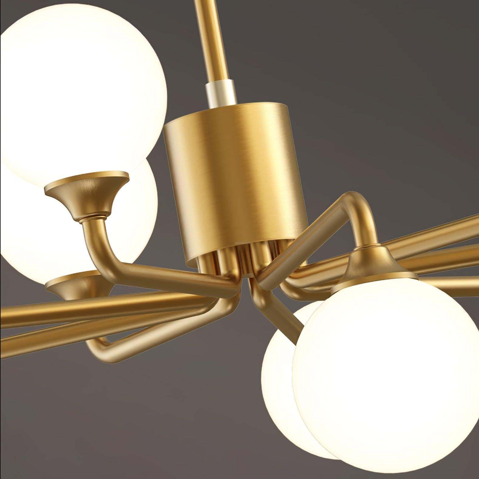 Staggered Glass Globes Chandelier with 6/9/12 heads-Sylvia Space