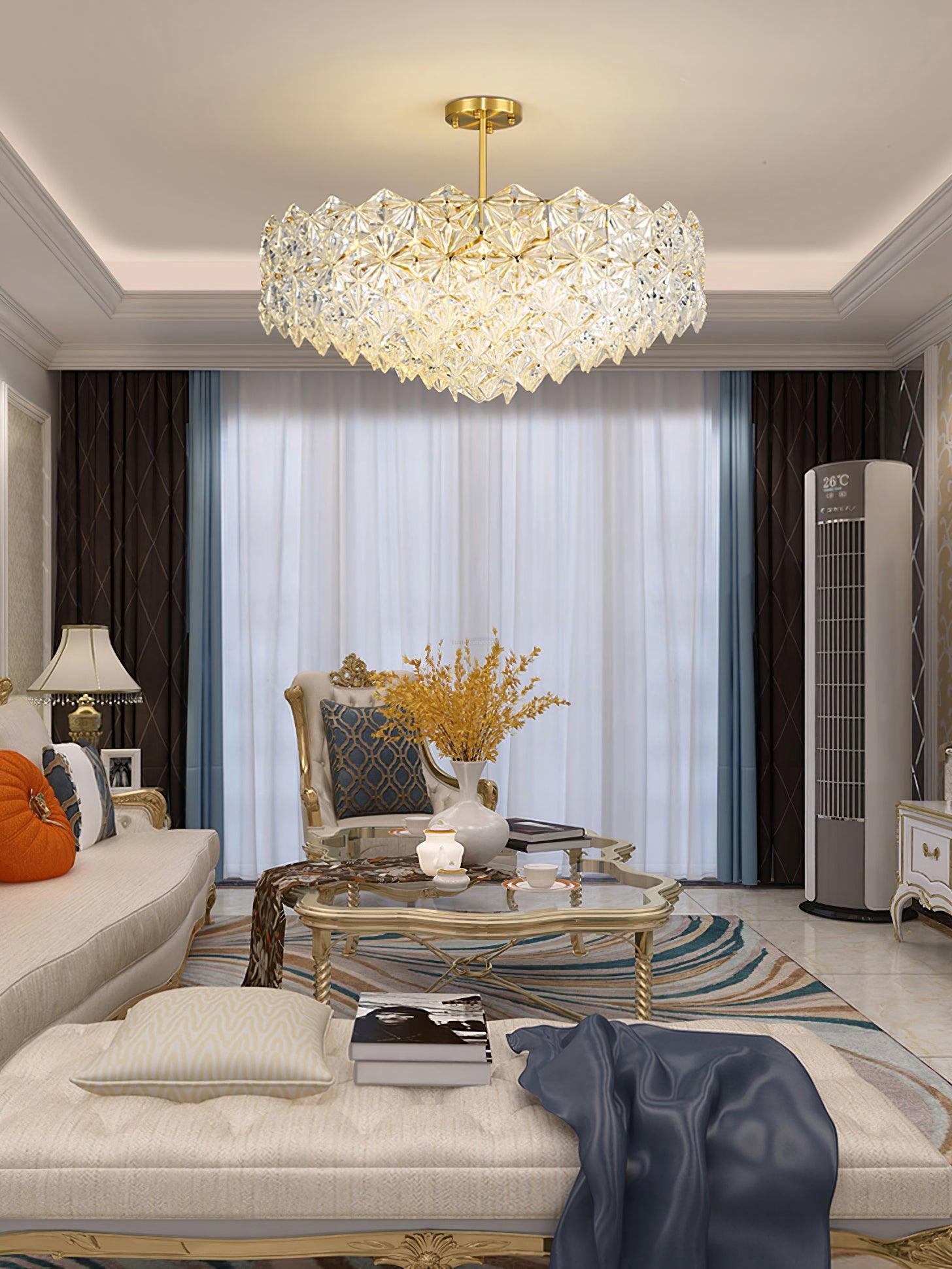 Snowflake Glass Chandelier Φ 19.7″~31.5''-Sylvia Space