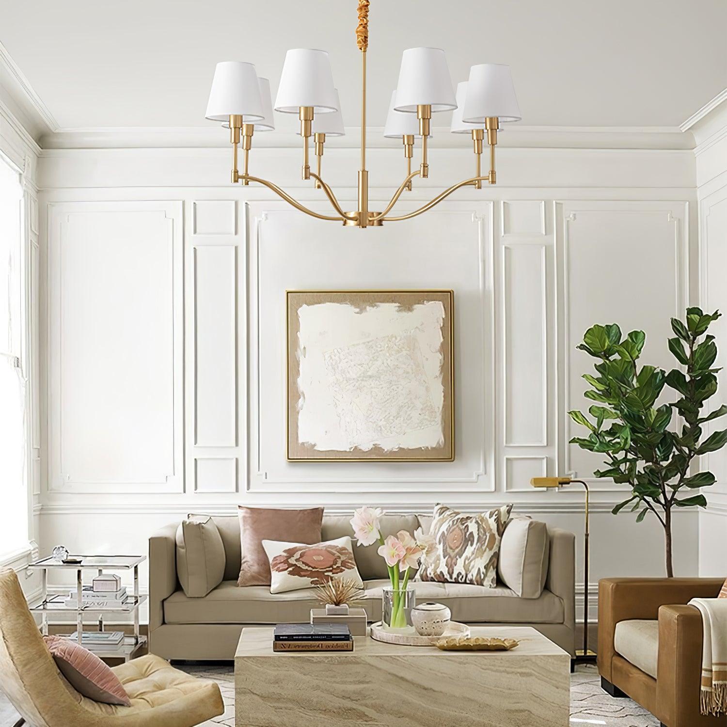 Meridian Mid Century Brass Chandelier with 3/5/8 heads-Sylvia Space