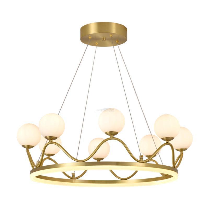 Crown Brass Round Chandelier-Sylvia Space