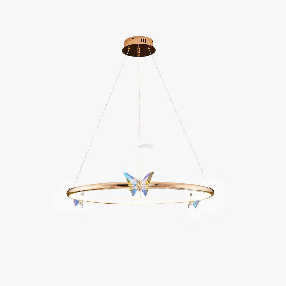 Blue Butterfly Round Chandelier-Sylvia Space