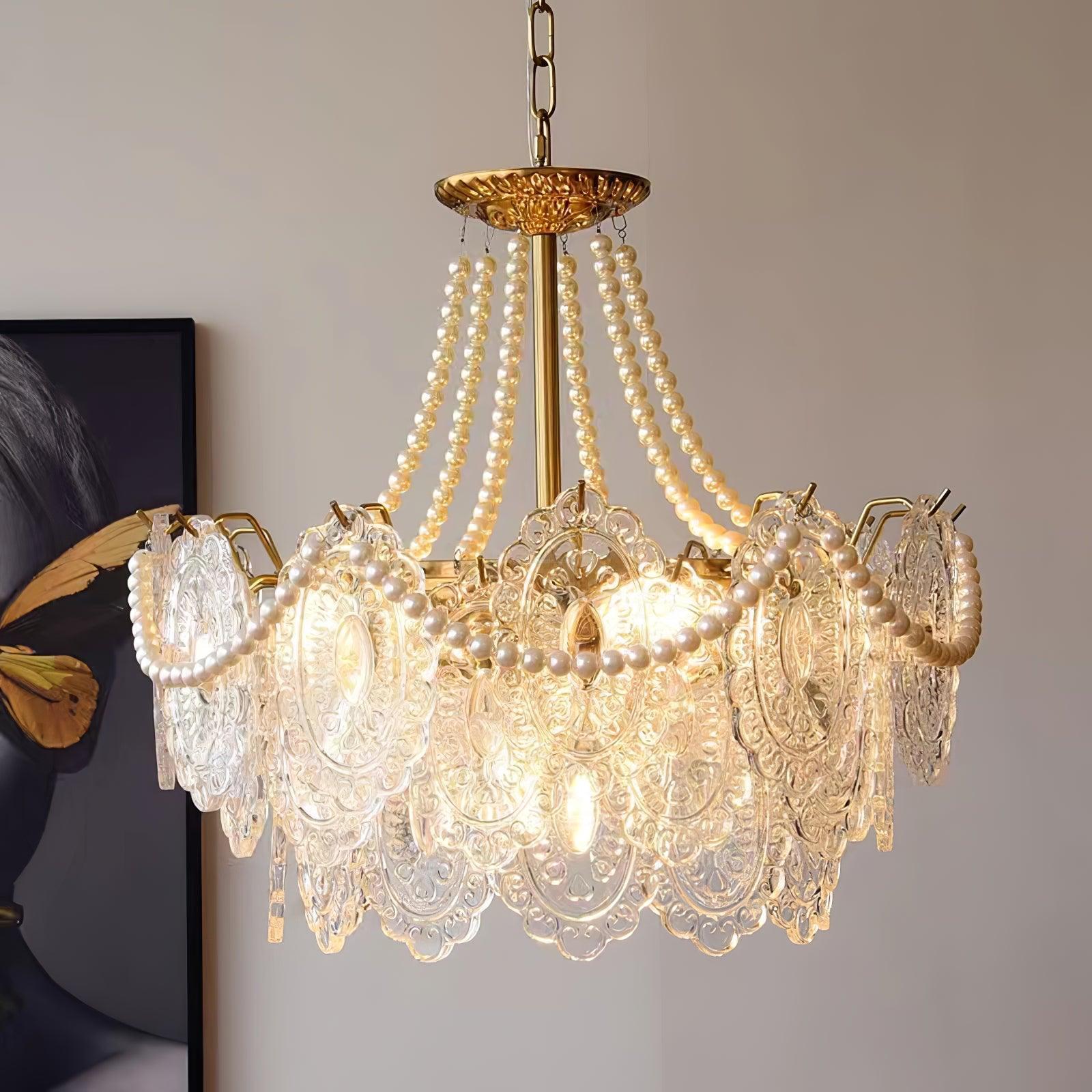 Pearls Glass Chandelier Φ 19.7″~31.5''-Sylvia Space