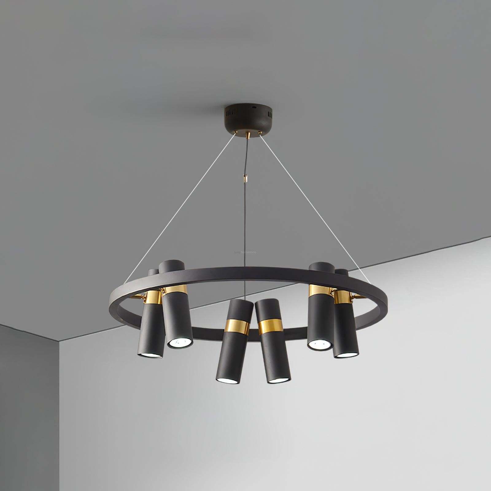Black Mutil Pipe Chandelier with 3/6/9 heads-Sylvia Space