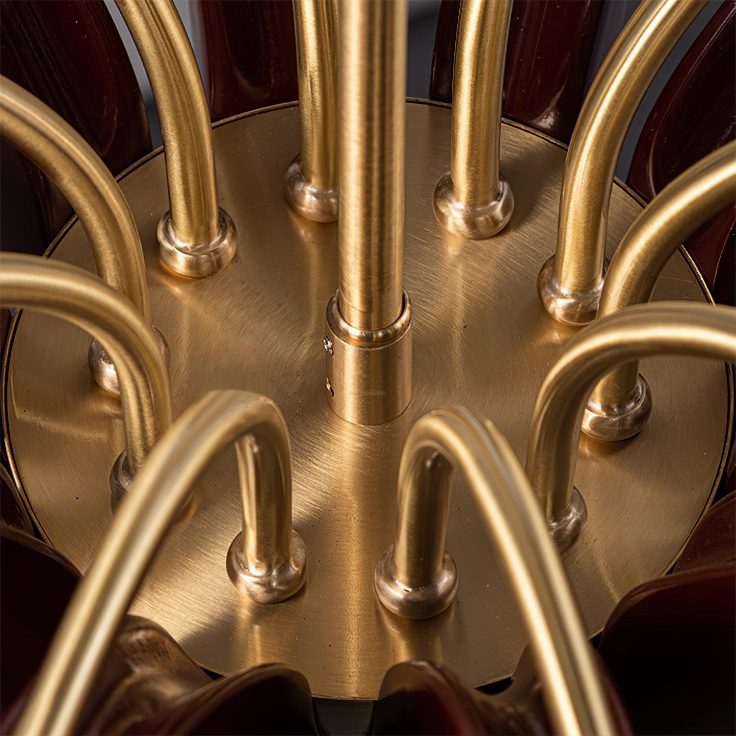 Brass Pastoral Flower Chandelier with 6/8/10 heads-Sylvia Space