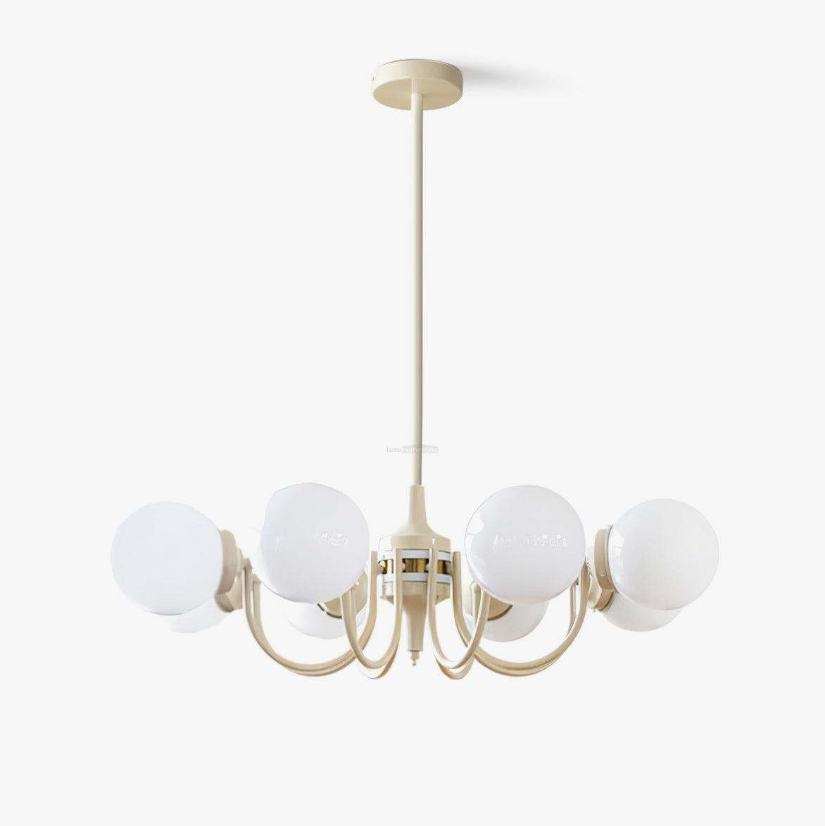 Cream Glass Ball Chandelier ∅ 19.7″-Sylvia Space