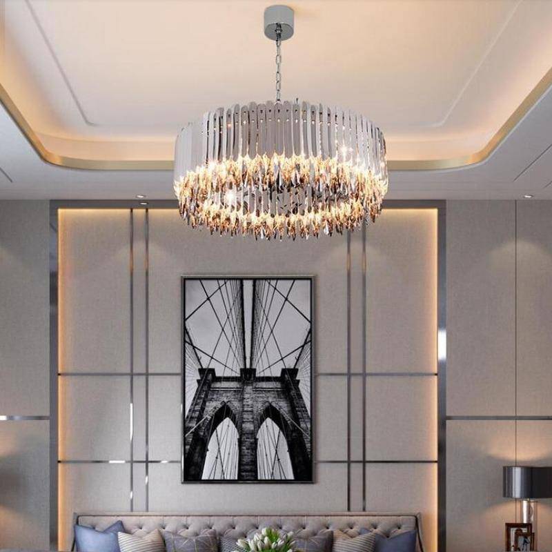 Legance Crystal Stainless Steel Chandelier, Chrome-Sylvia Space