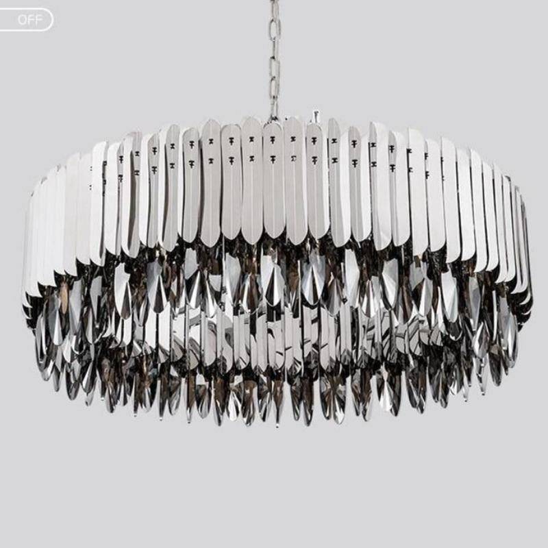 Legance Crystal Stainless Steel Chandelier, Chrome-Sylvia Space