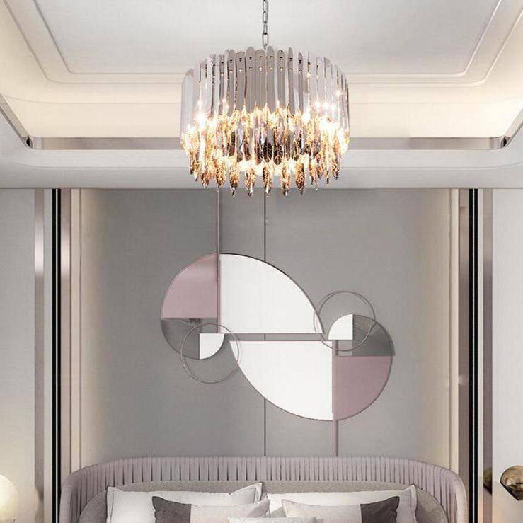 Legance Crystal Stainless Steel Chandelier, Chrome-Sylvia Space