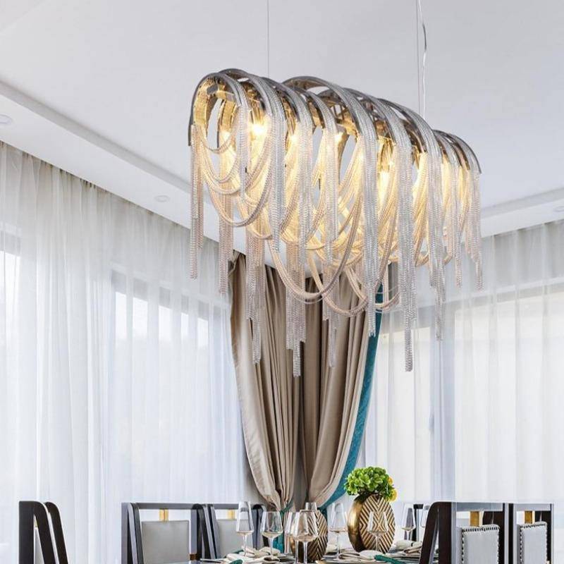 Cadena Chain Tassel Modern Chandelier-Sylvia Space