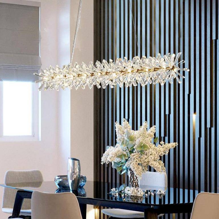 Mira 40" Crystal Dining Room Chandelier-Sylvia Space