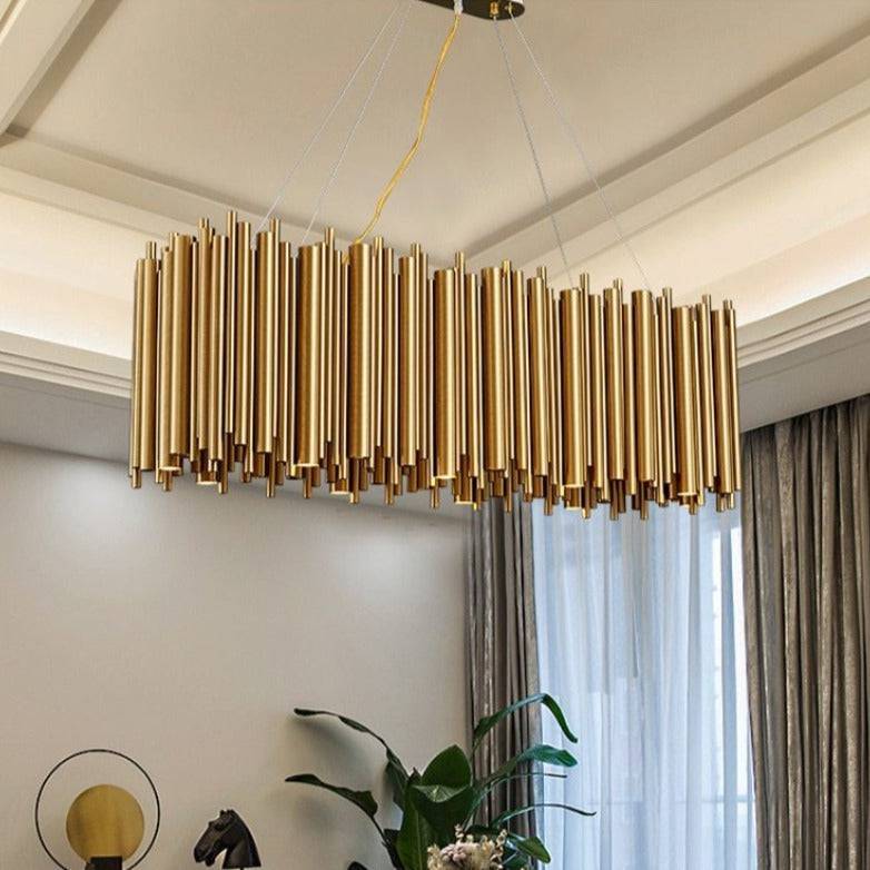 Vigo Dining Room Chandelier, Gold-Sylvia Space