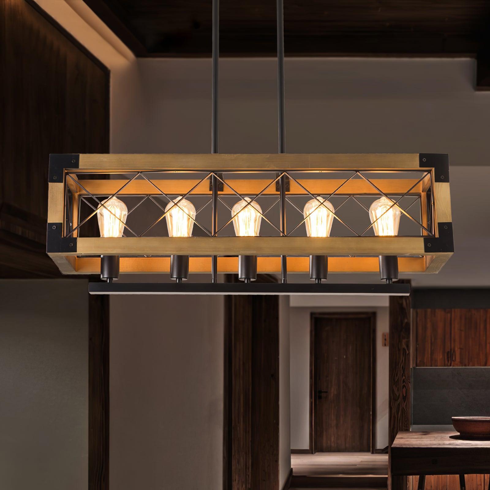 Kitchen Island Rectangle Chandelier  L 5.9″-Sylvia Space