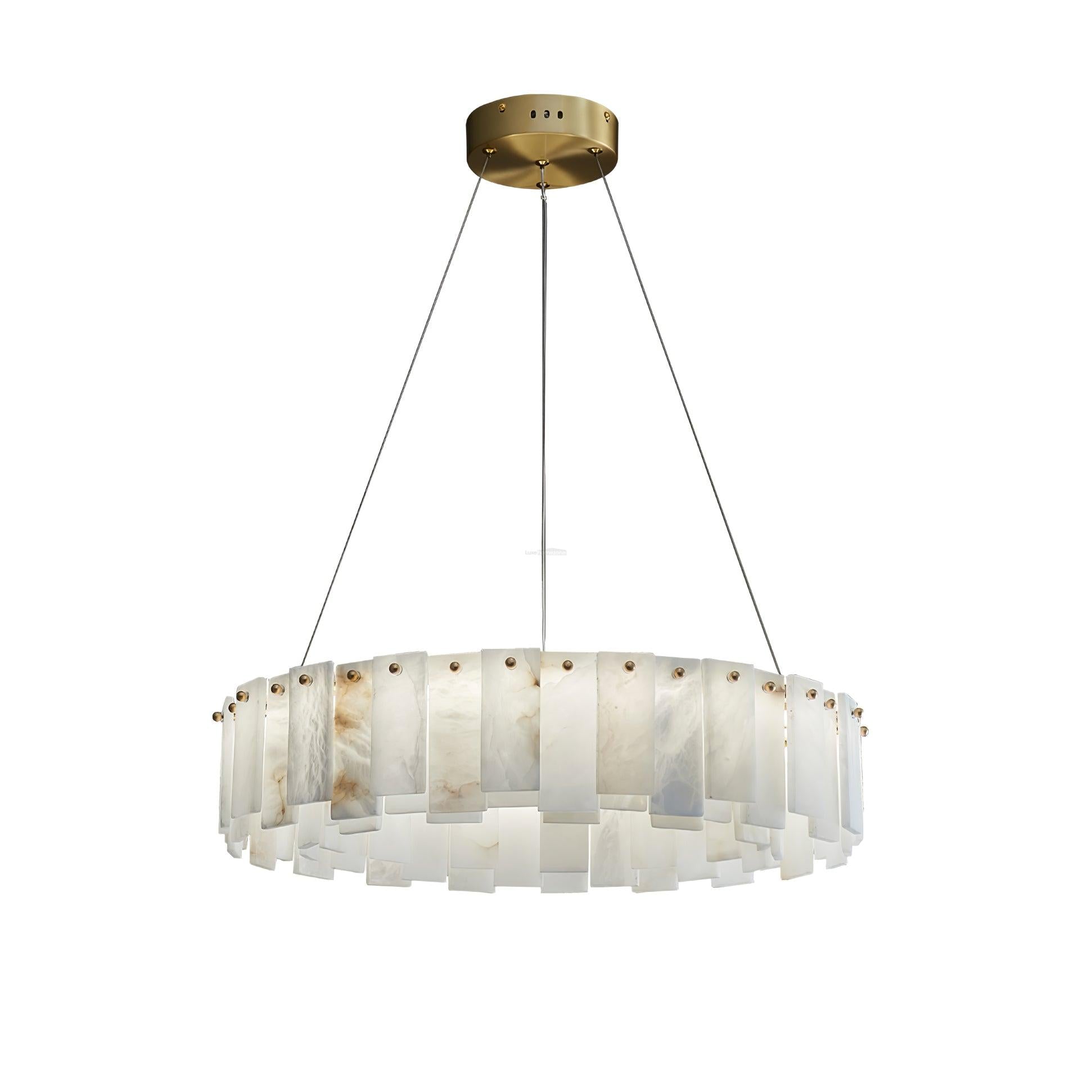 Celestial Alabaster Round/Square Chandelier-Sylvia Space