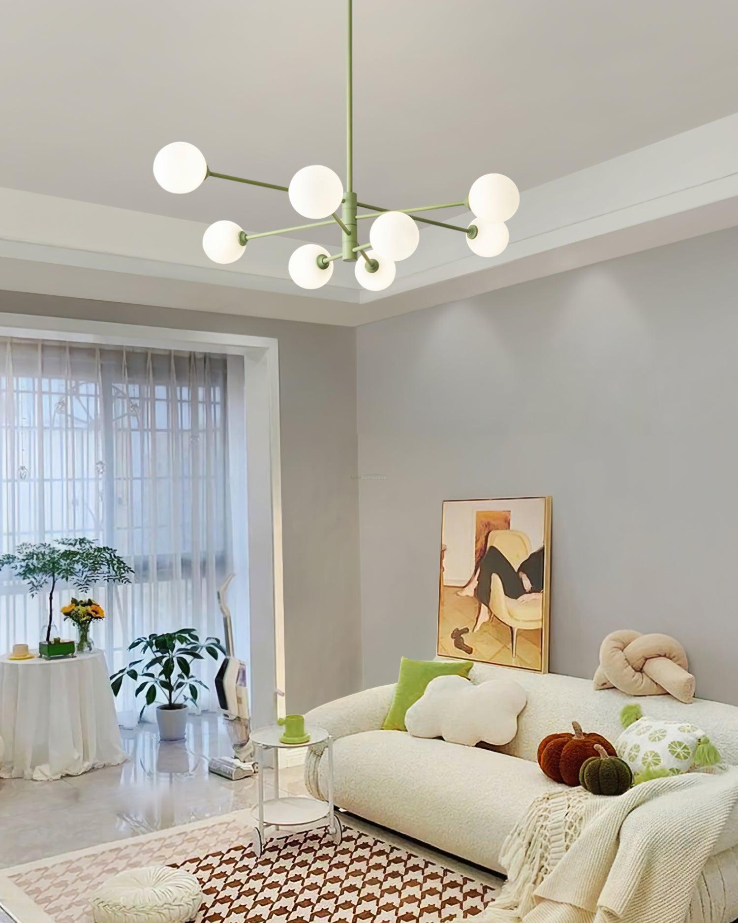 Orbi Green Chandelier with 4/6/8 heads-Sylvia Space