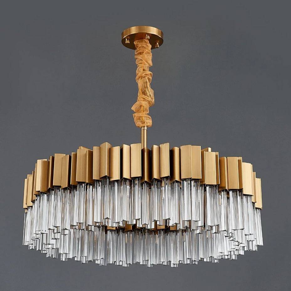 Milano Brushed Gold Crystal Chandelier-Sylvia Space