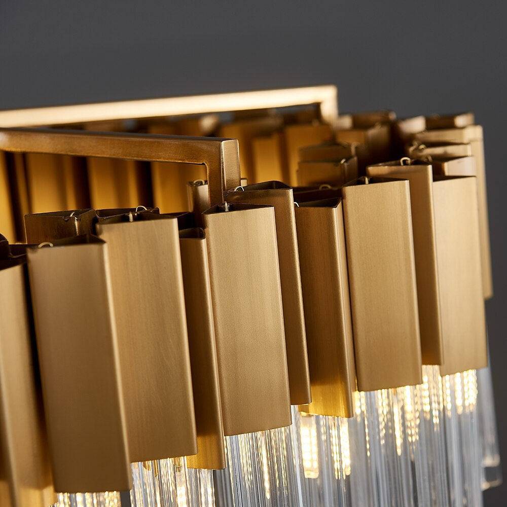 Milano Brushed Gold Crystal Chandelier-Sylvia Space