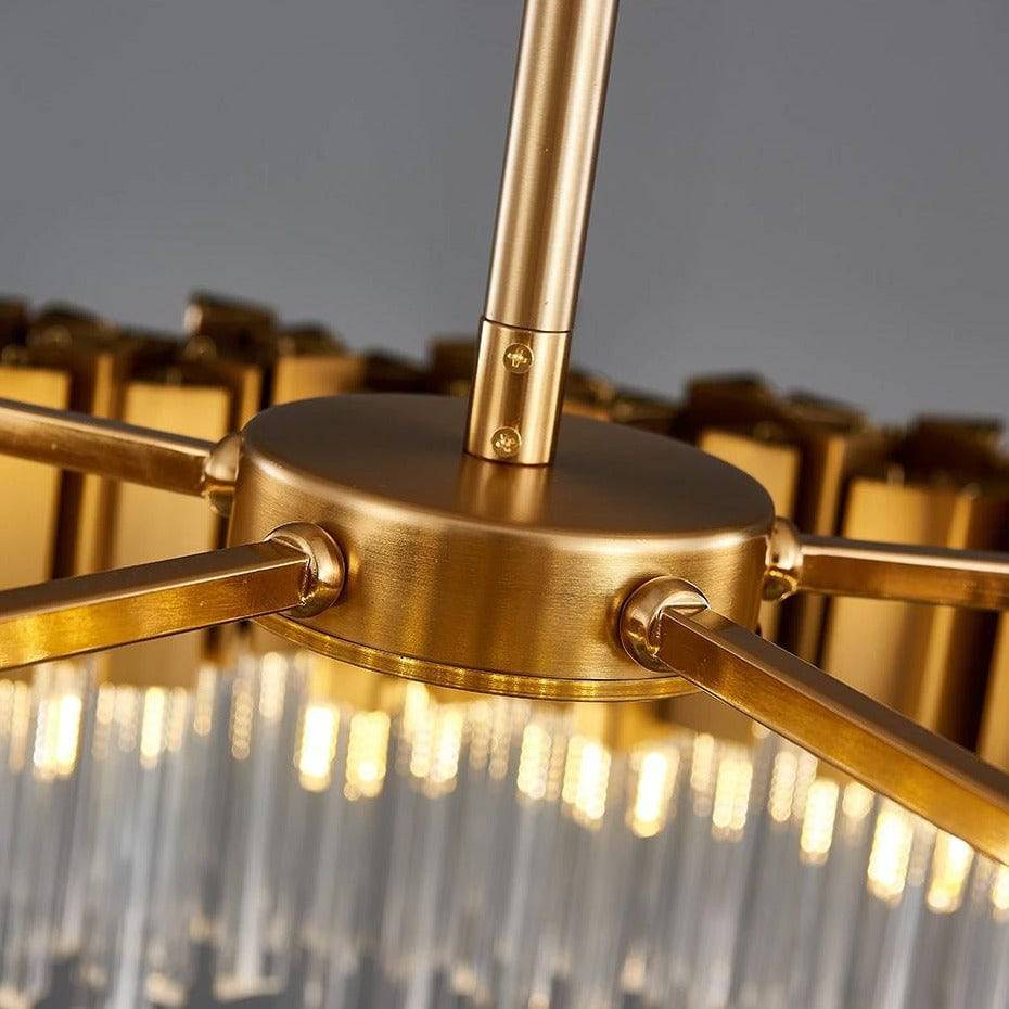 Milano Brushed Gold Crystal Chandelier-Sylvia Space