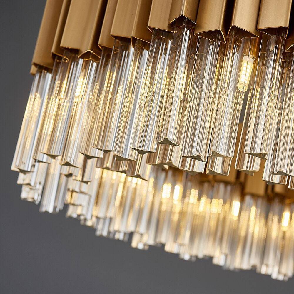 Milano Brushed Gold Crystal Chandelier-Sylvia Space