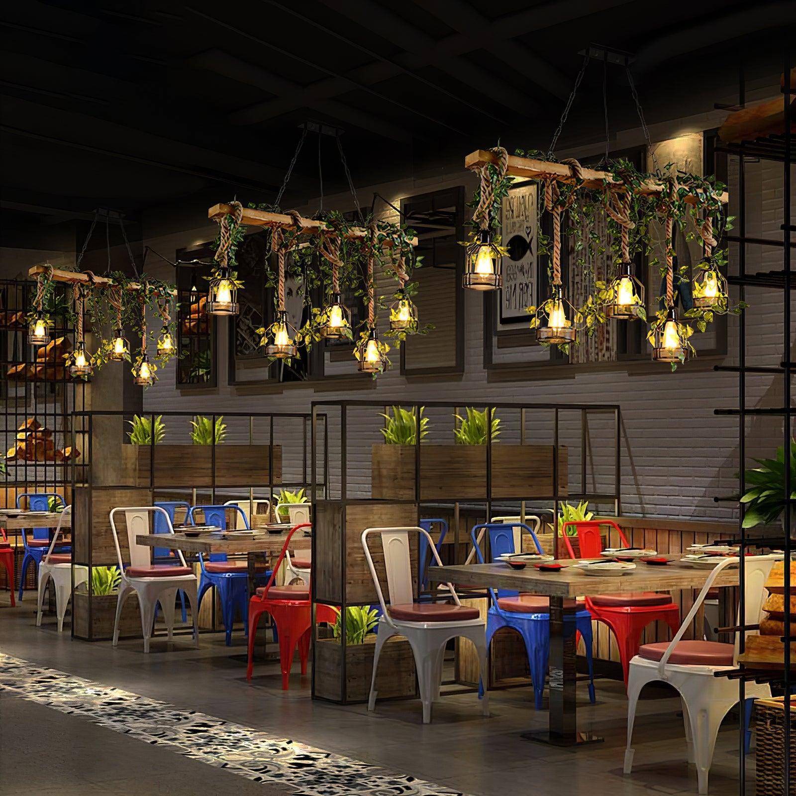 Rustic Wooden Chandelier with 3/5/8 heads-Sylvia Space