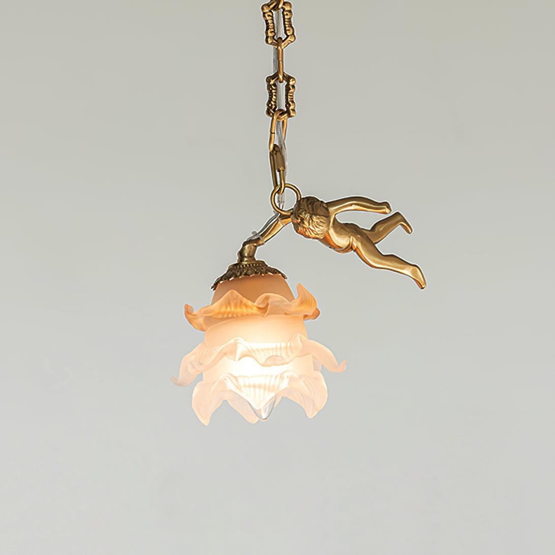 Putti Statuettes Brass Chandelier-Sylvia Space